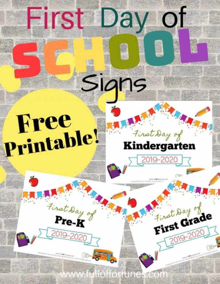Free Printable First Day of School Signs 2019-2020