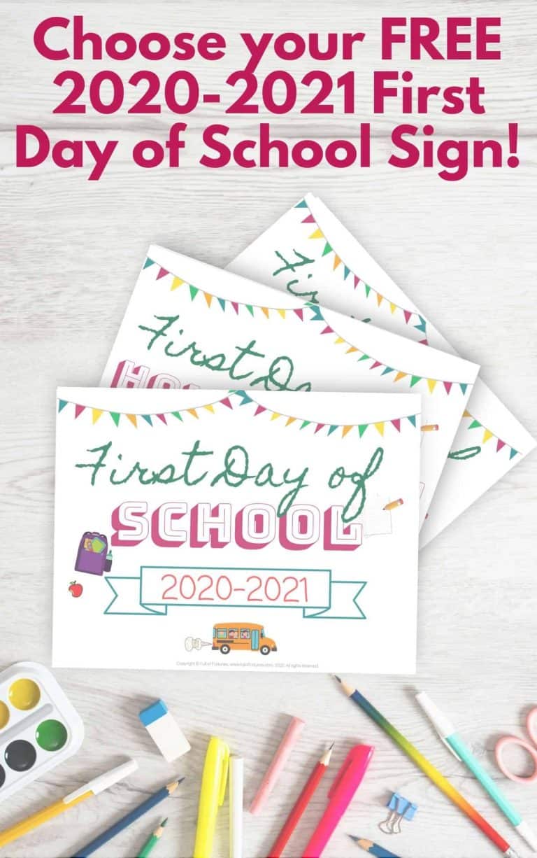 Free Printable First Day of School Signs 2020-2021